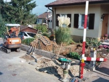 Wasserleitungsbrche beim Hausanschluss.